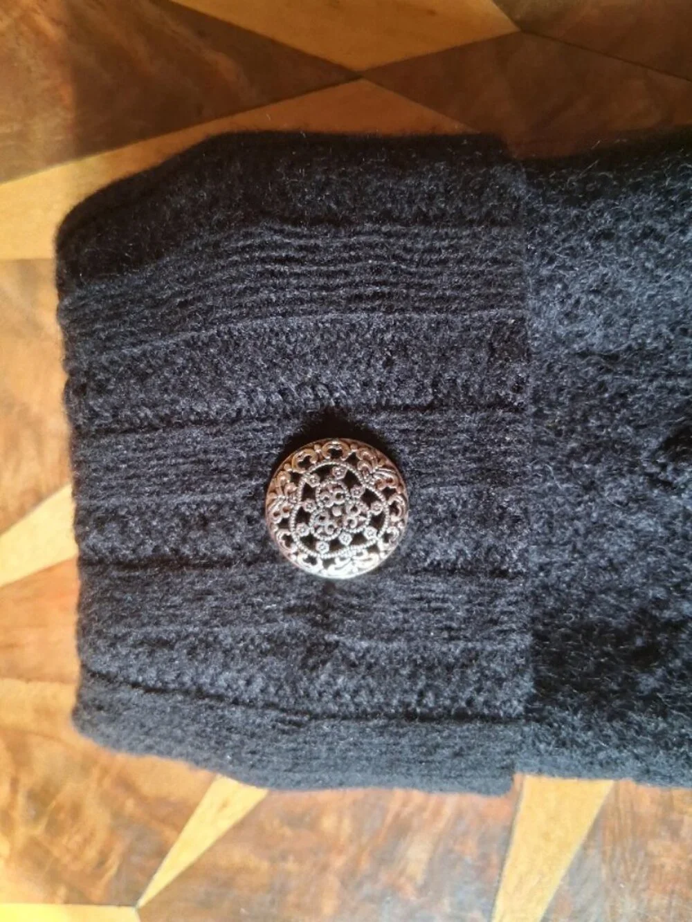 Artisan Knitted and Embrodered Felted Wool Mittens